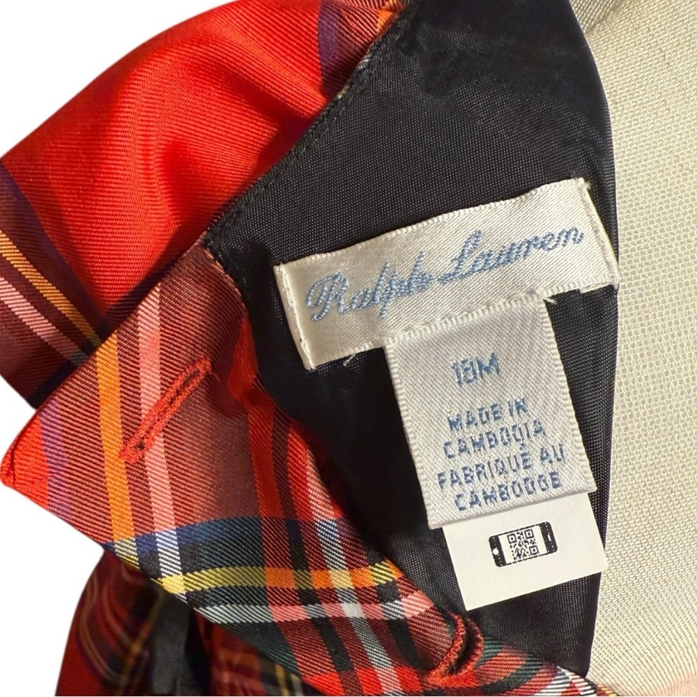 Ralph Lauren Baby Girl Red Tartan Plaid Holiday Dress 18 Months - Picture 3 of 6
